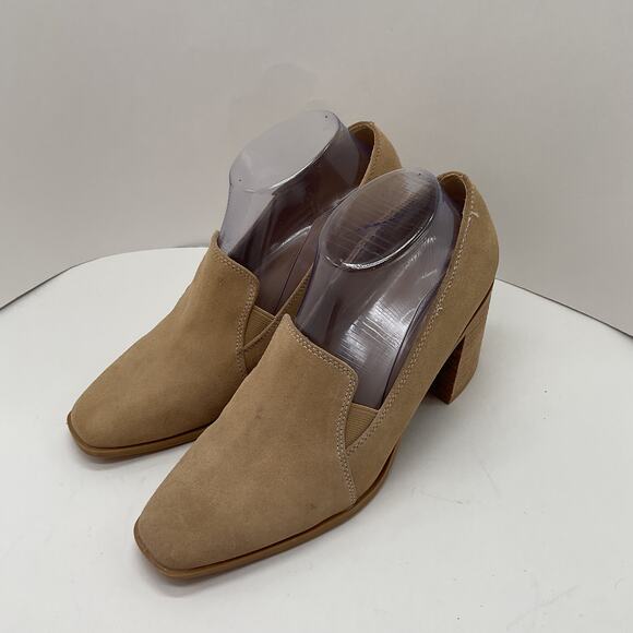 Joie Wevenly Beige Tan Suede Loafer Platform Heels Size 7.5 - Picture 11 of 16